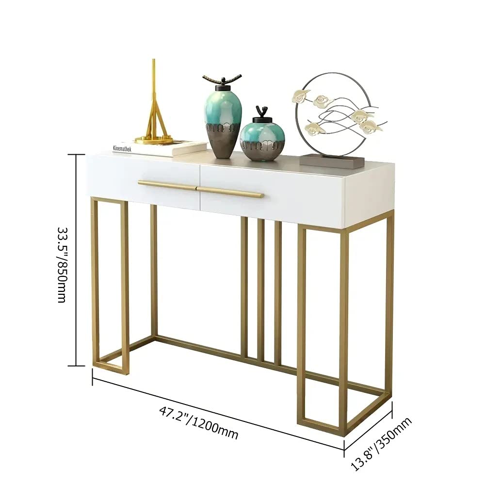 NG Decor Black Console Table with Drawer Entryway Table Contemporary for Hallway