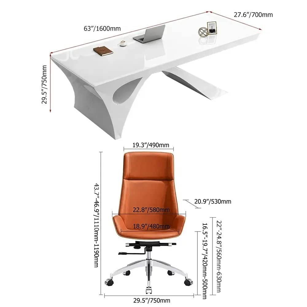 Office Desk Modern Design Table Concise Modern White (Without Chair)