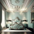 Luxury Upholstered King Size Bed with Tufted Headboard | Royal Vintage Style Bedroom Furniture | Premium Wooden Frame with Elegant Carved Design for Home Decor