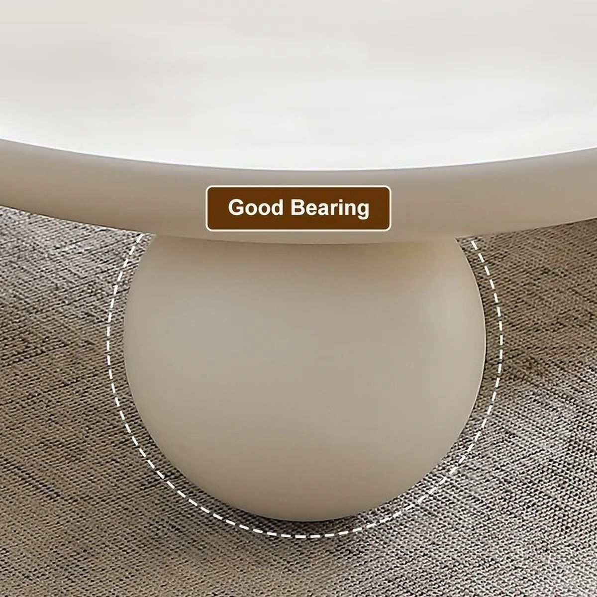 NG Decor 31.5" Modern Round White Block Coffee Table with Spherical Legs Engineered Wood Coffee Table