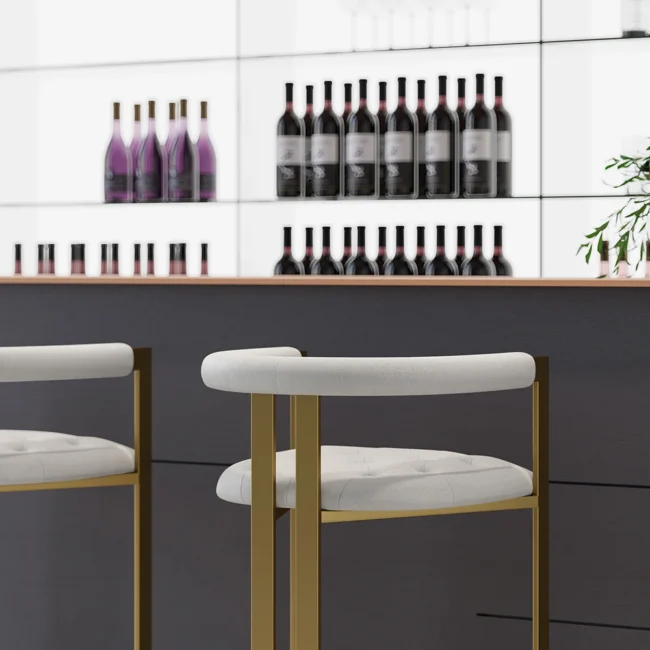 Affordable Luxury Modern Leath-Aire Counter Stools with Upholstery White - Image 3