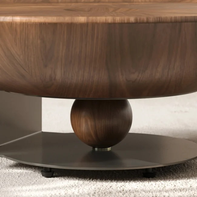 Glass Top Walnut Nesting Coffee Table Set of 2(22"-35") - Image 8