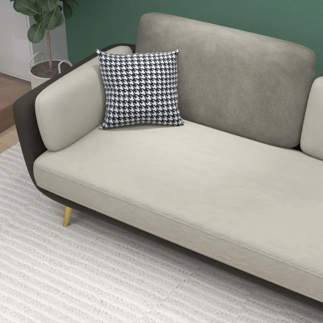 Volore 88.6" Gray Upholstered Sofa 4-Seaters Modern Gold Couch for Living Room in Large - Image 4