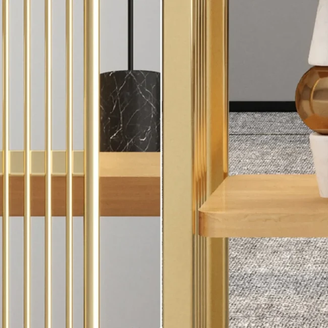 Modern Storage Standing Etagere Bookshelf 4 Tiers in Gold - Image 5
