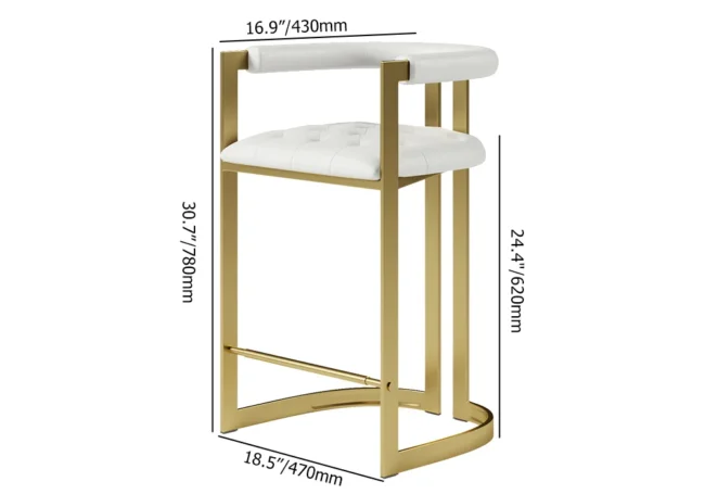 Affordable Luxury Modern Leath-Aire Counter Stools with Upholstery White - Image 6
