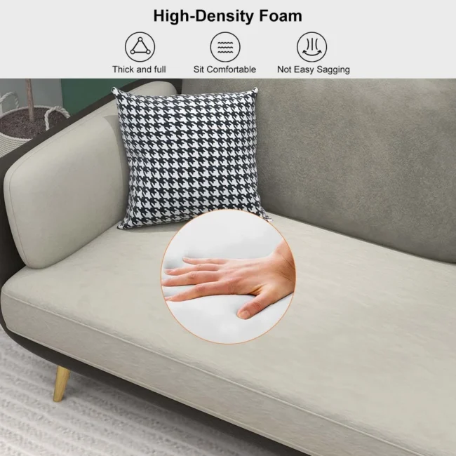 Volore 88.6" Gray Upholstered Sofa 4-Seaters Modern Gold Couch for Living Room in Large - Image 9