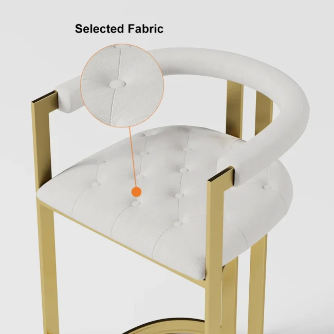 Affordable Luxury Modern Leath-Aire Counter Stools with Upholstery White - Image 7