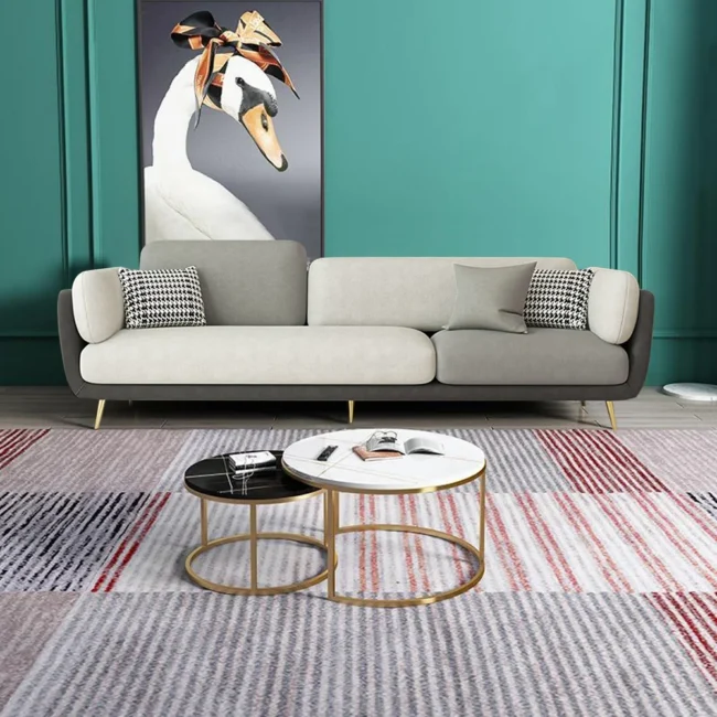 Volore 88.6" Gray Upholstered Sofa 4-Seaters Modern Gold Couch for Living Room in Large - Image 7