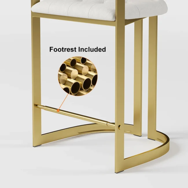 Affordable Luxury Modern Leath-Aire Counter Stools with Upholstery White - Image 8
