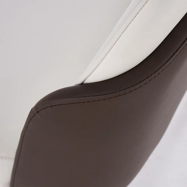 Set of 2 Modern Dining Chairs with PU Leather Upholstery Warm White - Image 8