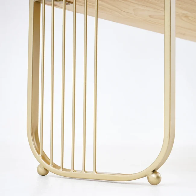 Modern Storage Standing Etagere Bookshelf 4 Tiers in Gold - Image 8